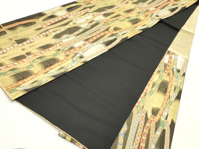 平和屋着物●六通柄袋帯 唐俑箔 鬘帯吉祥文 金糸 正絹 逸品 DAAV9379ob