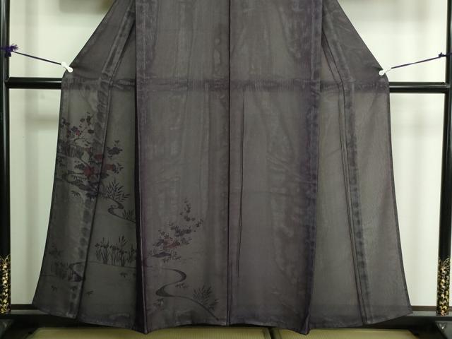 平和屋着物▽訪問着 単衣 無双 紗袷 紗×絽 草花文 正絹 逸品 DAAV9524sf