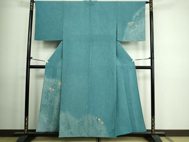 平和屋着物▽創業460年・千總 訪問着 単衣 駒刺繍 本草木漆 草花文 証紙付き 正絹 逸品 DAAV9573sf