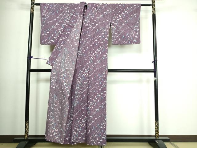 平和屋着物▽小紋 単衣 枝花文 洗える着物 DAAV9585sf