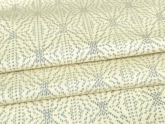 平和屋着物▽本場大島紬 白大島 単衣 麻の葉文様 正絹 逸品 DAAV9598sf