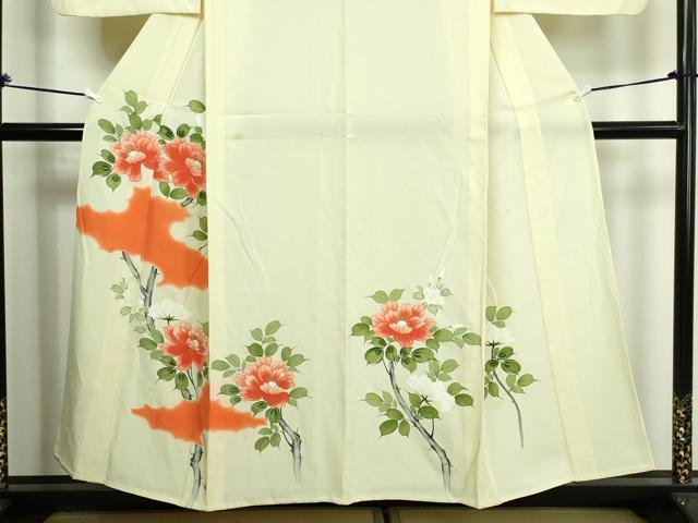 平和屋着物▽訪問着 単衣 枝花文 金彩 正絹 逸品 DAAV9600sf
