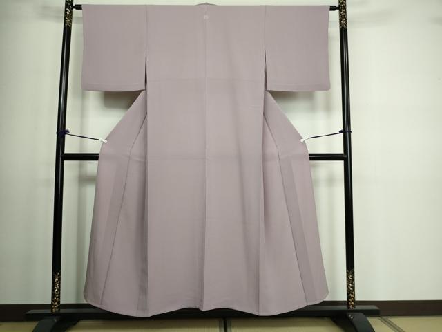 平和屋着物▽上質な色無地 単衣 梅鼠色 洗える着物 DAAV9602sf