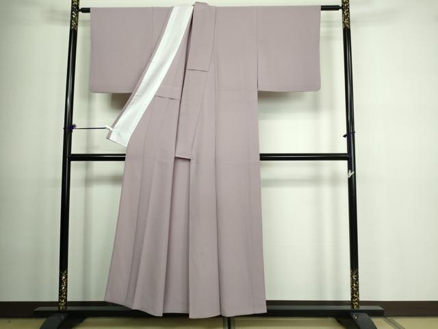 平和屋着物▽上質な色無地 単衣 梅鼠色 洗える着物 DAAV9602sf