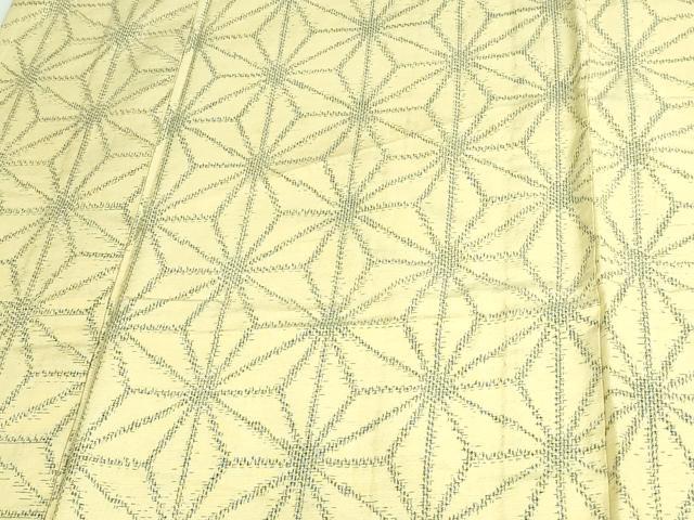 平和屋着物▽上質な紬 単衣 麻の葉文様 正絹 逸品 DAAV9621sf