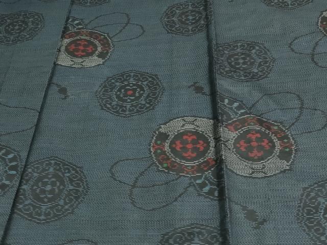 平和屋着物▽本場大島紬 単衣 正倉院花文 正絹 逸品 DAAV9636sf
