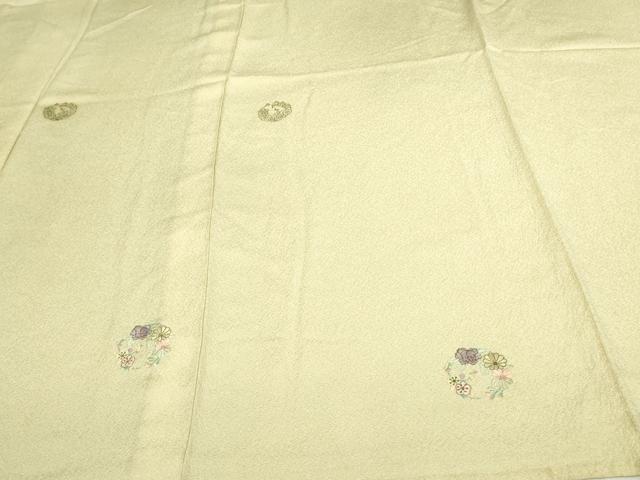 平和屋着物▽染めと織 彩密友禅作家や万本遊幾作 小紋 単衣 刺繍 草花文 正絹 逸品 DAAV9642sf