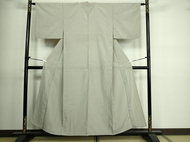 平和屋着物▽上質なお召 単衣 間道 正絹 逸品 DAAV9645sf