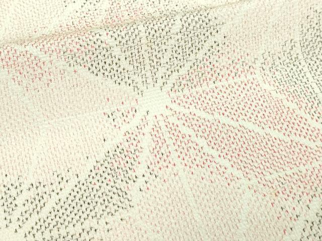 平和屋着物▽本塩沢 単衣 麻の葉文様 正絹 逸品 DAAV9651sf