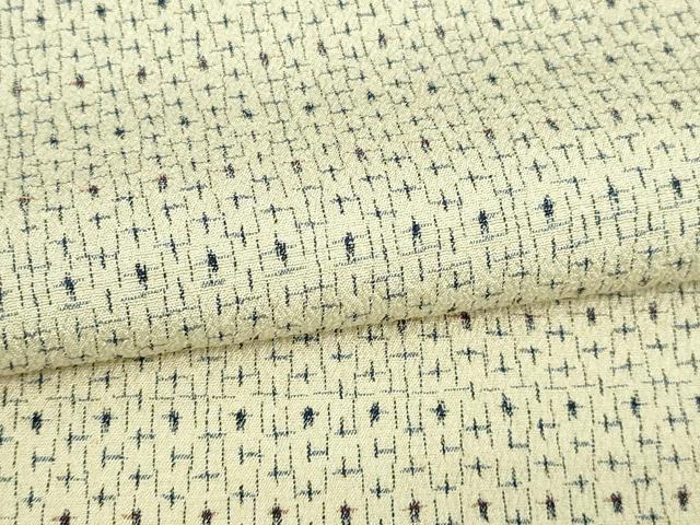 平和屋着物▽本塩沢 単衣 十字絣 正絹 逸品 DAAV9657sf