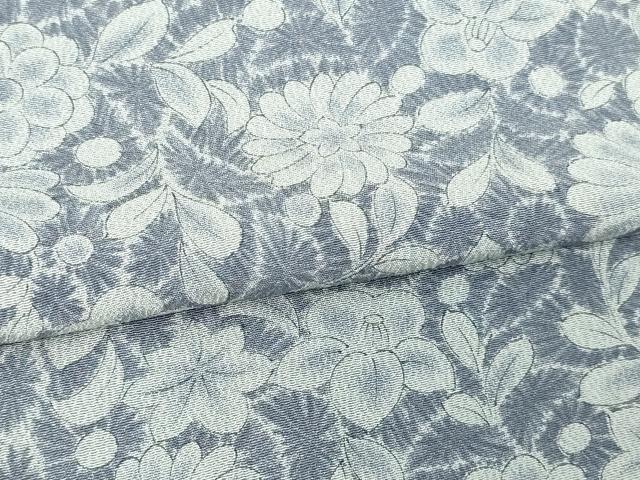 平和屋着物▽上質な小紋 単衣 草花文 正絹 逸品 DAAV9706sf