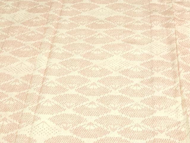 平和屋着物▽本塩沢 単衣 舞扇文 正絹 逸品 DAAV9709sf