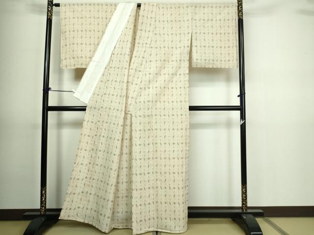 平和屋着物●久留米絣 単衣 綿 十字絣 坂田織物謹製 証紙付き 逸品 DAAV9711sf