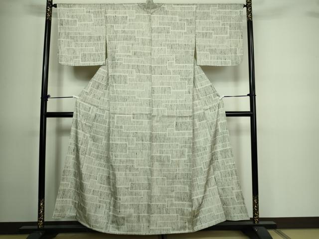 平和屋着物▽上質な紬 単衣 変わり間道 正絹 逸品 DAAV9719sf