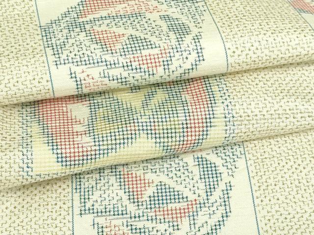 平和屋着物▽上質な紬 単衣 花蝶文 正絹 逸品 DAAV9730sf