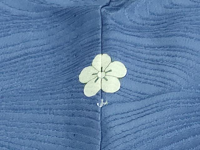 平和屋着物▽上質な色無地 単衣 流水地紋 青藍色 正絹 逸品 未使用 DAAV9743sf