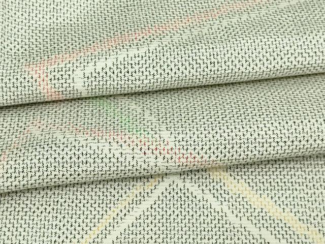 平和屋着物▽上質な紬 単衣 抽象文様 正絹 逸品 DAAV9744sf