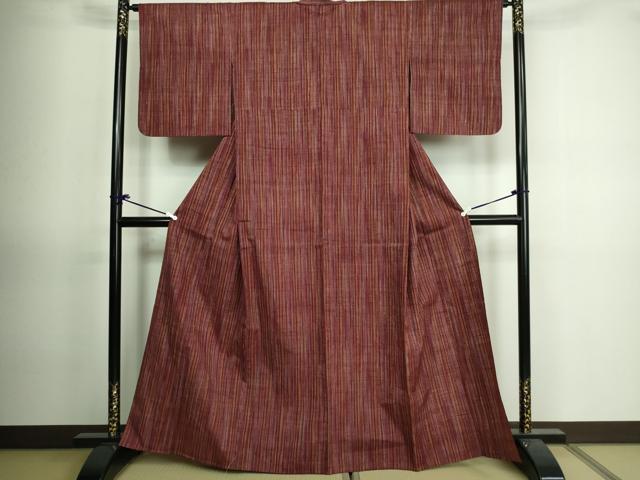 平和屋着物▽上質な紬 単衣 間道 正絹 逸品 DAAV9749sf