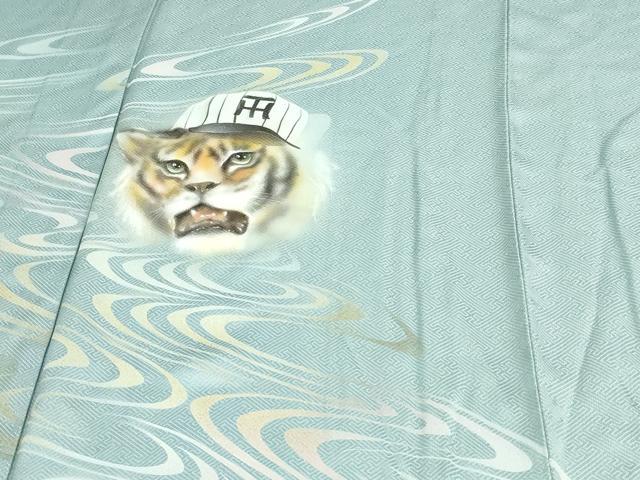 平和屋着物▽訪問着 単衣 手描き 虎 暈し染め 正絹 逸品 DAAV9769sf