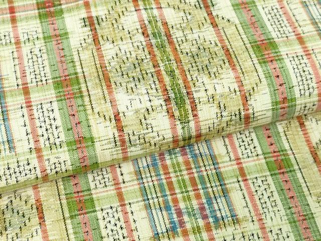 平和屋着物▽上質な紬 単衣 亀甲花文 正絹 逸品 未使用 DAAV9772sf
