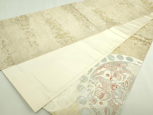 平和屋着物▼太鼓柄袋帯 狩猟文 引箔 正絹 逸品 DAAV9837sf