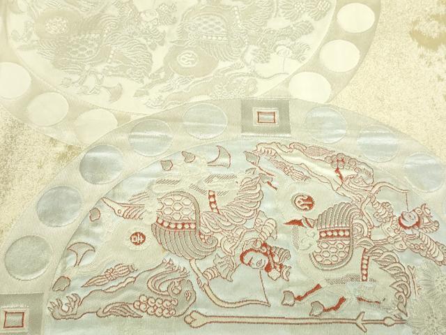 平和屋着物▼太鼓柄袋帯 狩猟文 引箔 正絹 逸品 DAAV9837sf