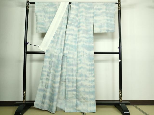 平和屋着物▽上質な紬 単衣 霞文 正絹 逸品 DAAV9858sf