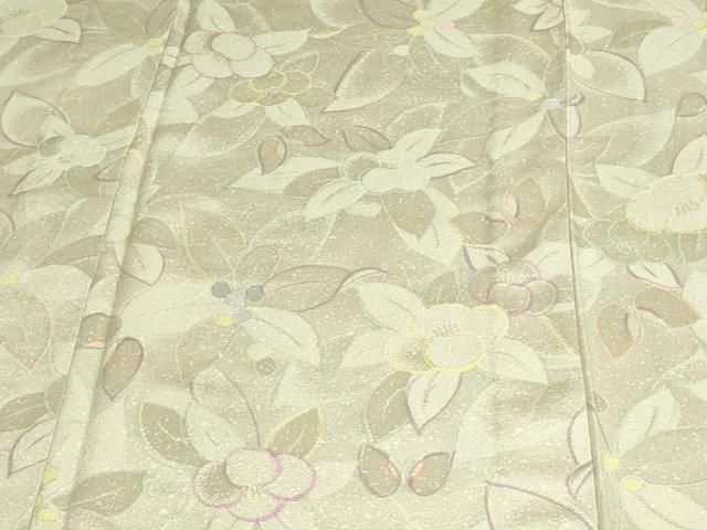 平和屋着物▽上質な小紋 単衣 地紋起こし 草花文 正絹 逸品 DAAV9866sf