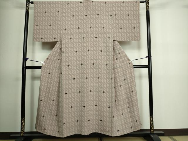 平和屋着物▽上質な小紋 単衣 型染め 花尽くし文 正絹 逸品 DAAV9868sf