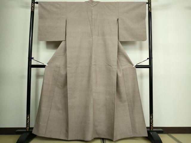 平和屋着物▽結城紬 単衣 白茶色 正絹 逸品 DAAV9870sf