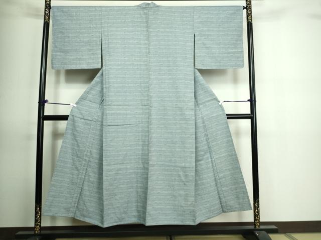 平和屋着物▽上質な小紋 単衣 紬地 花唐草文 正絹 逸品 未使用 DAAV9872sf