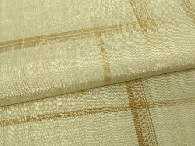 平和屋着物▽上質な紬 単衣 格子 正絹 逸品 DAAV9921sf