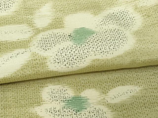 平和屋着物▽上質な紬 単衣 草花文 正絹 逸品 DAAV9952sf