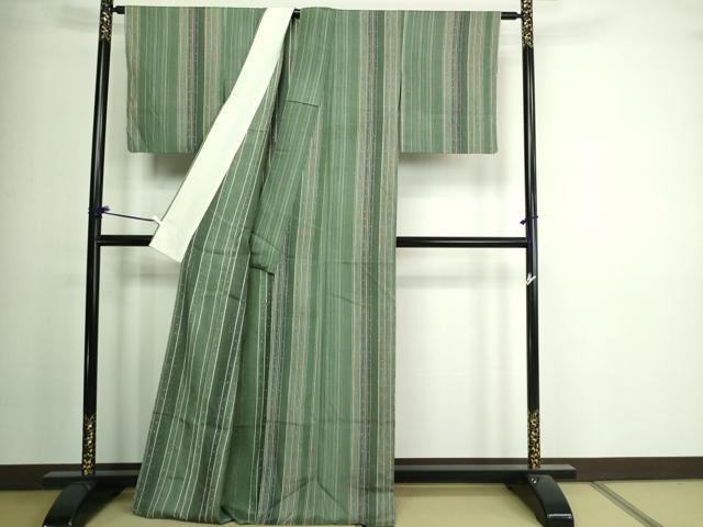 平和屋着物▽上質な紬 単衣 間道 正絹 逸品 DAAV9961sf