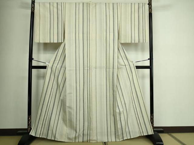 平和屋着物▽結城紬 単衣 80亀甲 間道 証紙付き 正絹 逸品 DAAV9973sf