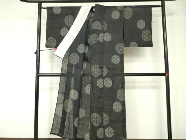 平和屋着物*夏物 上布 麻の葉丸文 麻 逸品 DAAX1161op