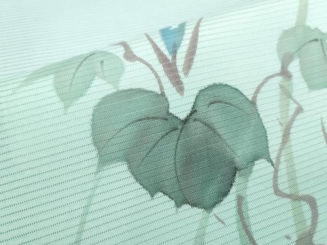 平和屋着物*夏物 訪問着 絽 手描き 朝顔 アサガオ 暈し染め ロング丈 正絹 逸品 DAAW0416op