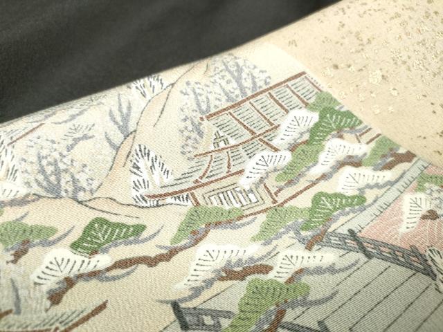 平和屋着物■豪華黒留袖 駒刺繍 風景文 金彩 正絹 逸品 DAAW0935op