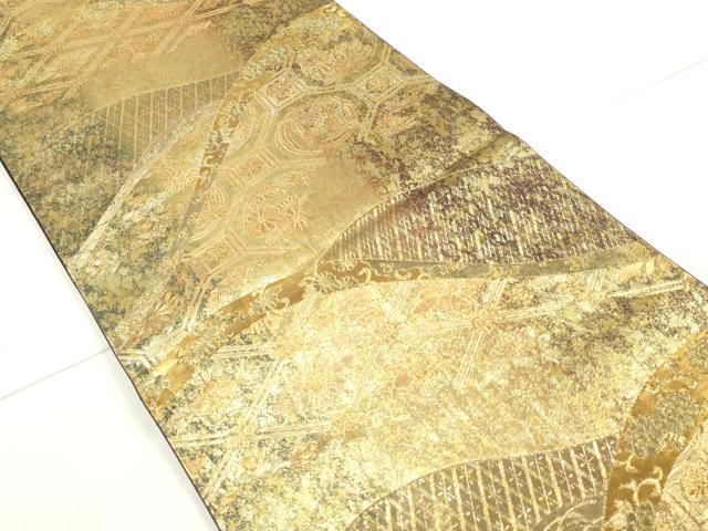 平和屋着物◎六通柄袋帯 切嵌蜀江花文 金糸 正絹 逸品 DAAW1009qa