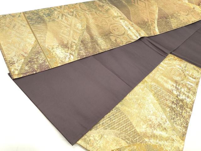 平和屋着物◎六通柄袋帯 切嵌蜀江花文 金糸 正絹 逸品 DAAW1009qa