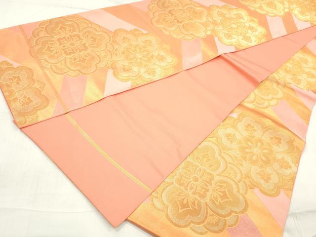 平和屋着物◎六通柄 本袋帯 正倉院花文 金糸 正絹 逸品 DAAW1021qa