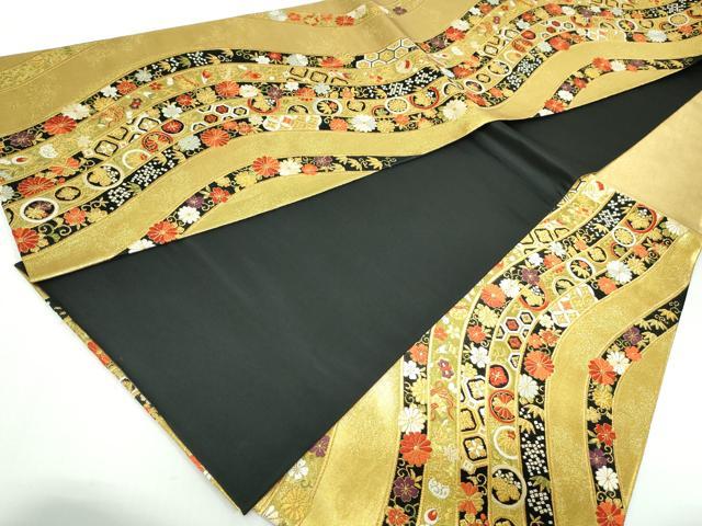 平和屋着物◎六通柄袋帯 唐織 吉祥花丸文 金糸 正絹 逸品 DAAW1086qa