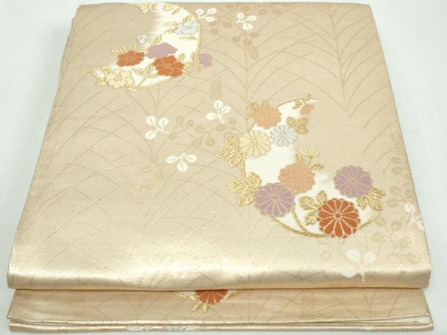 平和屋着物◎六通柄袋帯 唐織 草花文 金糸 正絹 逸品 DAAW1101qa