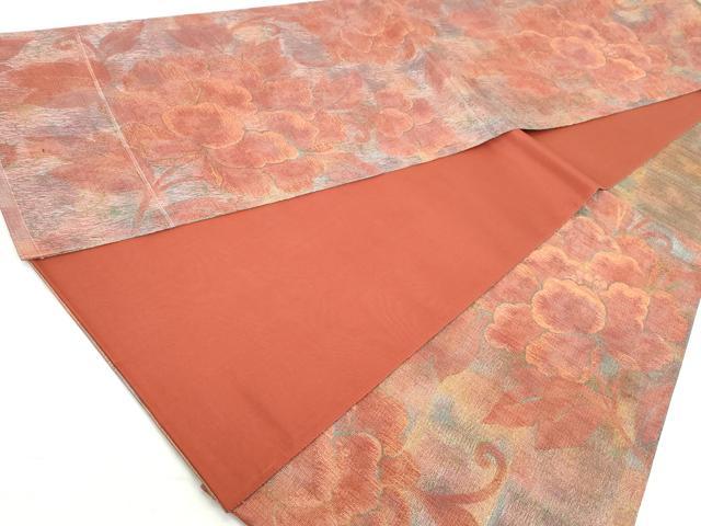 平和屋着物◎六通柄袋帯 枝花文 金糸 正絹 逸品 DAAW1113qa