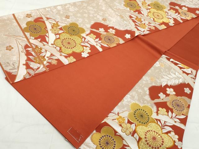 平和屋着物◎六通柄袋帯 雪芝梅文 金銀糸 正絹 逸品 DAAW1141qa