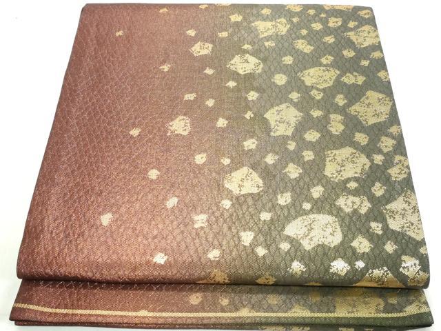 平和屋着物◎六通柄袋帯 箔散らし文 金糸 正絹 逸品 DAAW1151qa