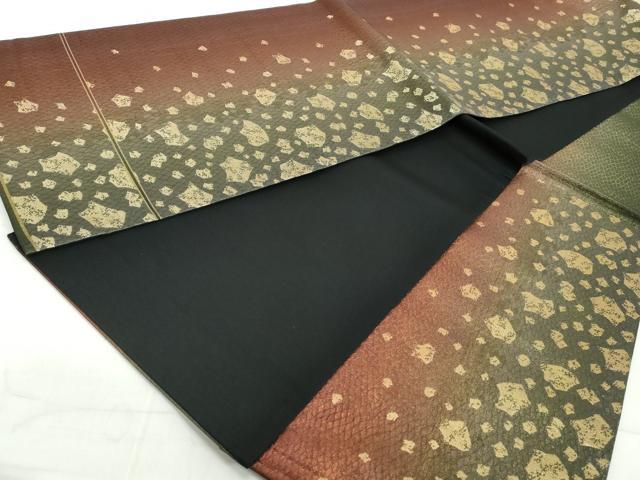 平和屋着物◎六通柄袋帯 箔散らし文 金糸 正絹 逸品 DAAW1151qa