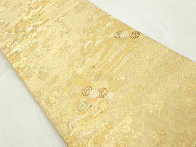 平和屋着物◎佐賀錦 六通柄袋帯 古都思慕文 金糸 正絹 逸品 DAAW1197qa