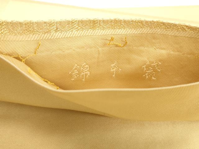 平和屋着物◎六通柄 本袋帯 変わり市松丸文 金糸 正絹 逸品 DAAW1198qa