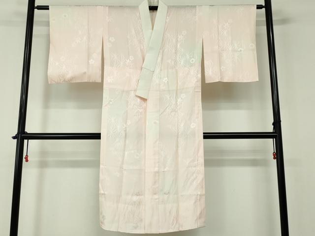 平和屋着物■長襦袢 無双仕立て 地紋起こし 麻の葉枝梅文 暈し染め 正絹 逸品 DAAW1306qa